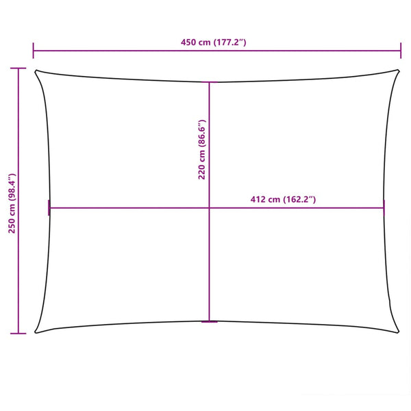 Sonnensegel Oxford-Gewebe Rechteckig 2,5x4,5 m Beige