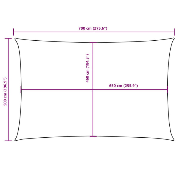 Sonnensegel Oxford-Gewebe Rechteckig 5x7 m Beige