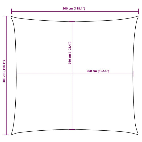 Sonnensegel Oxford-Gewebe Quadratisch 3x3 m Creme