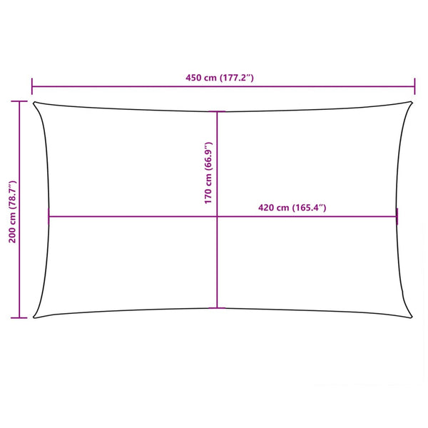 vidaXL Voile d'ombrage Tissu Oxford Rectangulaire 2x4,5 m Crème