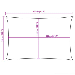 Sonnensegel Oxford-Gewebe Rechteckig 3x6 m Creme