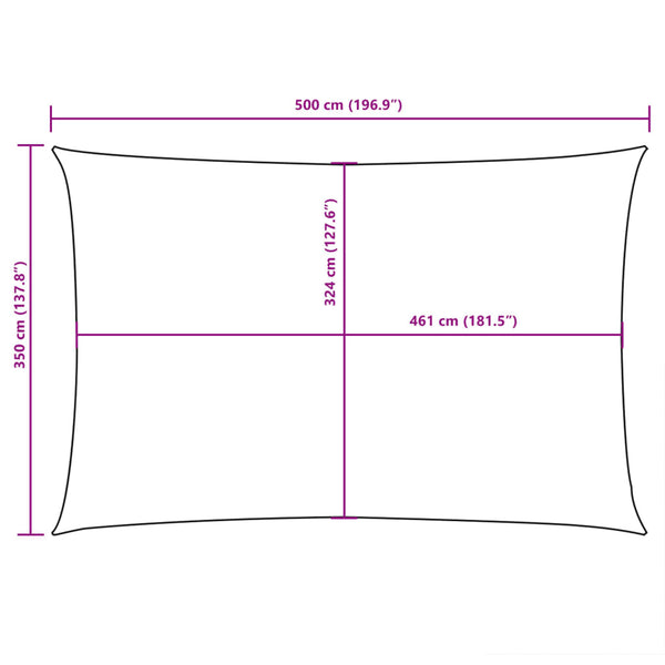 vidaXL Voile d'ombrage Tissu Oxford Rectangulaire 3,5x5 m Crème