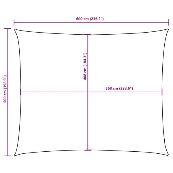 Sonnensegel Oxford-Gewebe Rechteckig 5x6 m Creme
