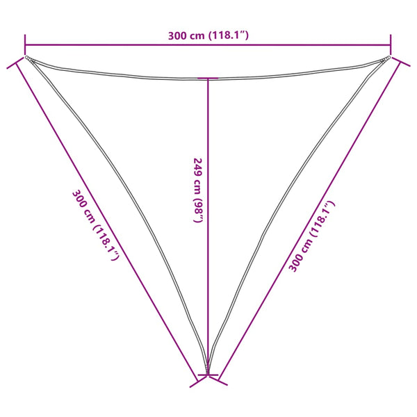 Sonnensegel Oxford-Gewebe Dreieckig 3x3x3 m Creme