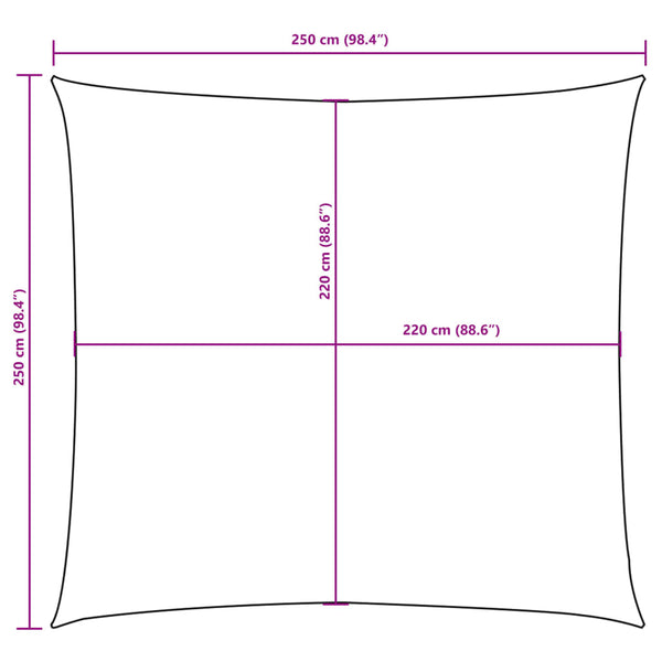 Sonnensegel Oxford-Gewebe Quadratisch 2,5x2,5 m Weiß
