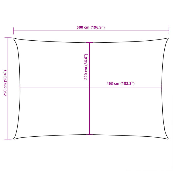 Sonnensegel Oxford-Gewebe Rechteckig 2,5x5 m Weiß