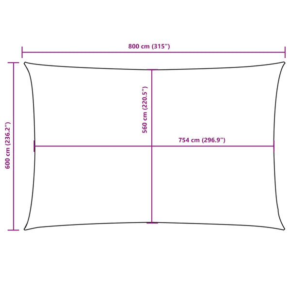 Sonnensegel Oxford-Gewebe Rechteckig 6x8 m Weiß