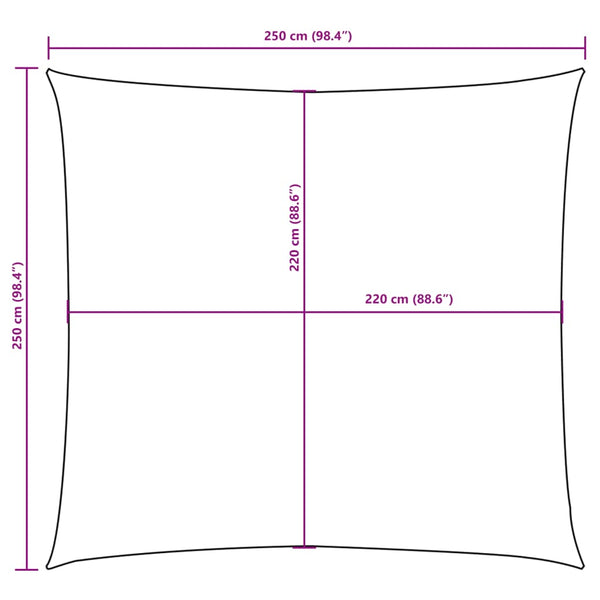 Sonnensegel Oxford-Gewebe Quadratisch 2,5x2,5 m Terrakottarot