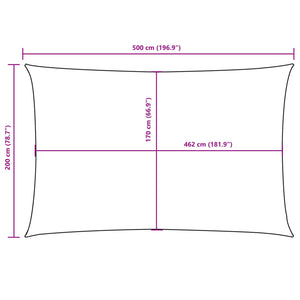 Sonnensegel Oxford-Gewebe Rechteckig 2x5 m Terrakotta-Rot