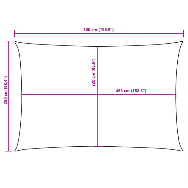 Sonnensegel Oxford-Gewebe Rechteckig 2,5x5 m Terrakotta-Rot