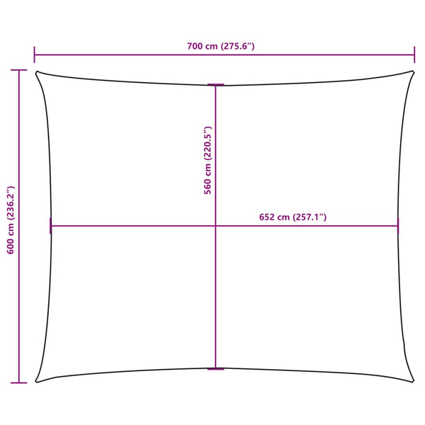 Sonnensegel Oxford-Gewebe Rechteckig 6x7 m Terracotta-Rot