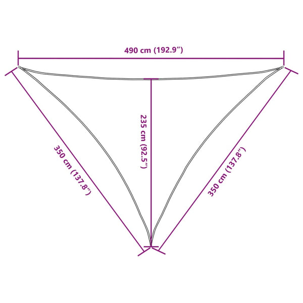 Sonnensegel Oxford-Gewebe Dreieckig 3,5x3,5x4,9m Terrakottarot