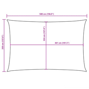 Sonnensegel Oxford-Gewebe Rechteckig 3,5x5 m Taupe
