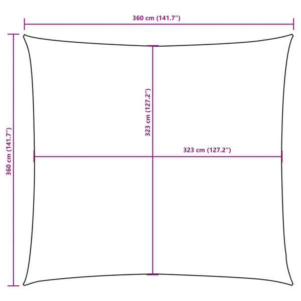 Sonnensegel Oxford-Gewebe Quadratisch 3,6x3,6 m Dunkelgrün