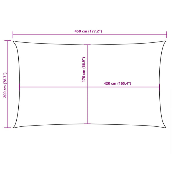 Sonnensegel Oxford-Gewebe Rechteckig 2x4,5 m Blau