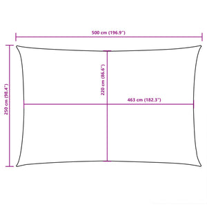 vidaXL Voile d'ombrage en tissu Oxford rectangulaire 2,5x5 m bleu