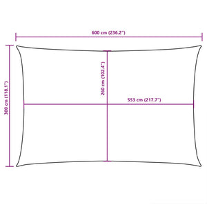 Sonnensegel Oxford-Gewebe Rechteckig 3x6 m Blau