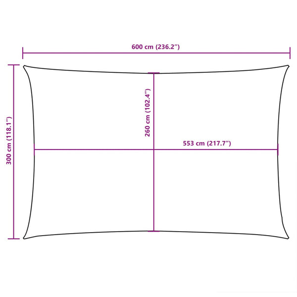 Sonnensegel Oxford-Gewebe Rechteckig 3x6 m Blau