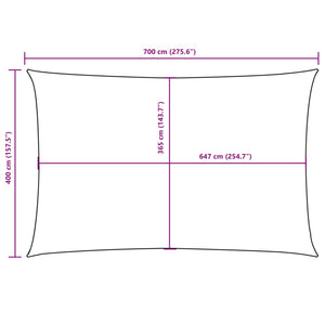 Sonnensegel Oxford-Gewebe Rechteckig 4x7 m Blau