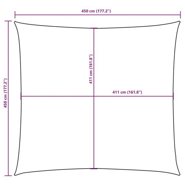 Sonnensegel Oxford-Gewebe Quadratisch 4,5x4,5 m Gelb