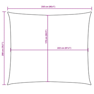 Sonnensegel Oxford-Gewebe Rechteckig 2x2,5 m Gelb