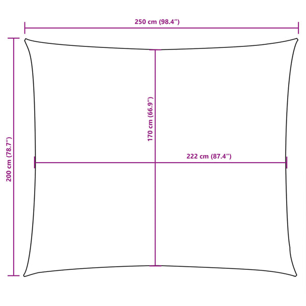 Sonnensegel Oxford-Gewebe Rechteckig 2x2,5 m Gelb