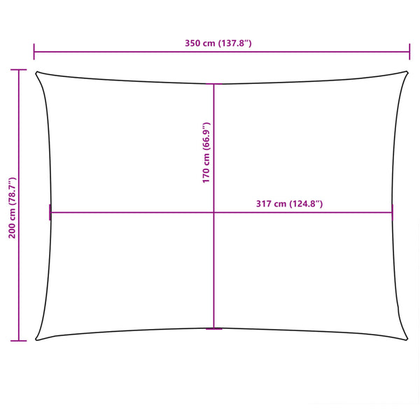 Sonnensegel Oxford-Gewebe Rechteckig 2x3,5 m Gelb