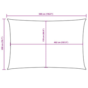 Sonnensegel Oxford-Gewebe Rechteckig 2x5 m Gelb