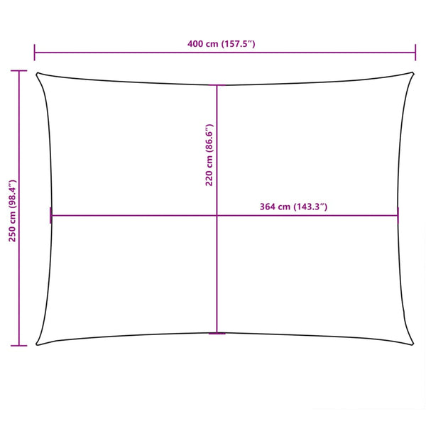 Sonnensegel Oxford-Gewebe Rechteckig 2,5x4 m Gelb