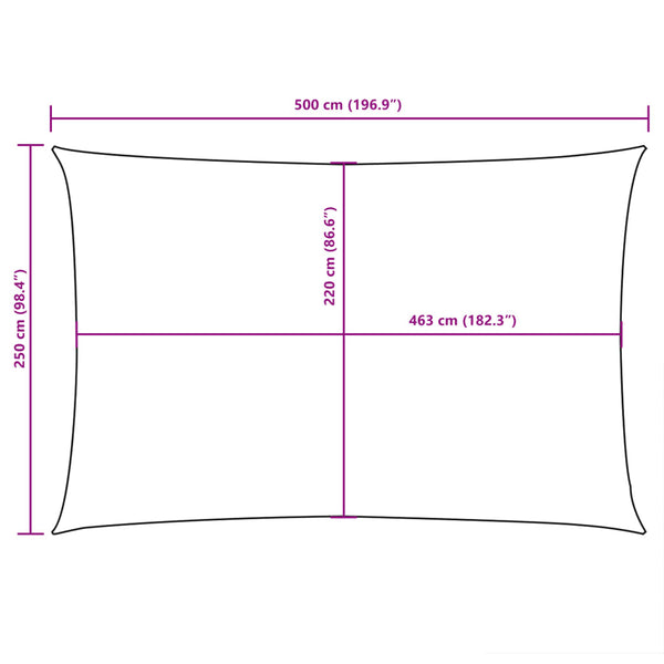 Sonnensegel Oxford-Gewebe Rechteckig 2,5x5 m Gelb