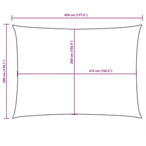 Sonnensegel Oxford-Gewebe Rechteckig 3x4,5 m Gelb