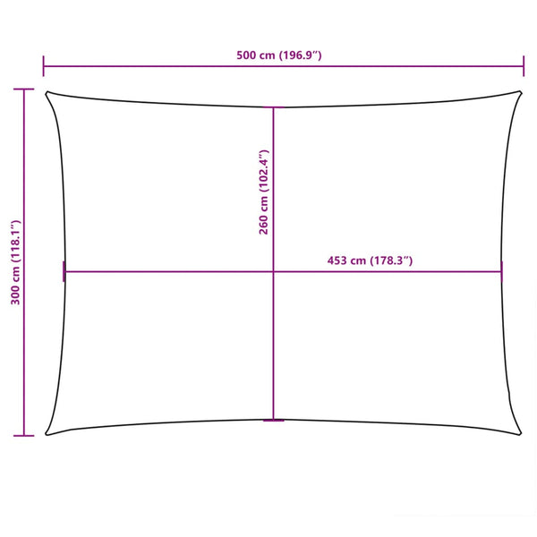 Sonnensegel Oxford-Gewebe Rechteckig 3x5 m Gelb