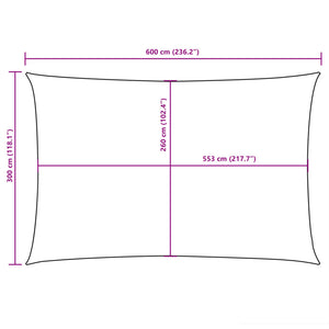 Sonnensegel Oxford-Gewebe Rechteckig 3x6 m Gelb