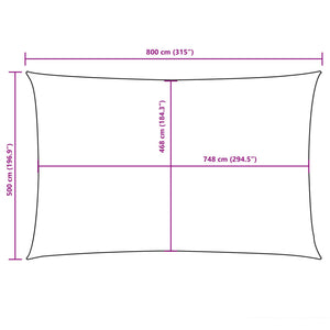 Sonnensegel Oxford-Gewebe Rechteckig 5x8 m Gelb