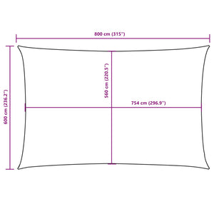 Sonnensegel Oxford-Gewebe Rechteckig 6x8 m Gelb