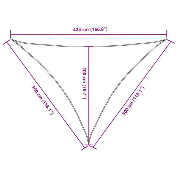 Sonnensegel Oxford-Gewebe Dreieckig 3x3x4,24 m Gelb
