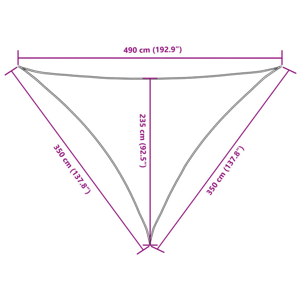 Sonnensegel Oxford-Gewebe Dreieckig 3,5x3,5x4,9 m Gelb
