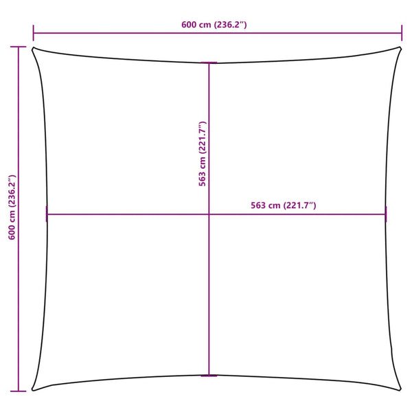 Sonnensegel Oxford-Gewebe Quadratisch 6x6 m Rot