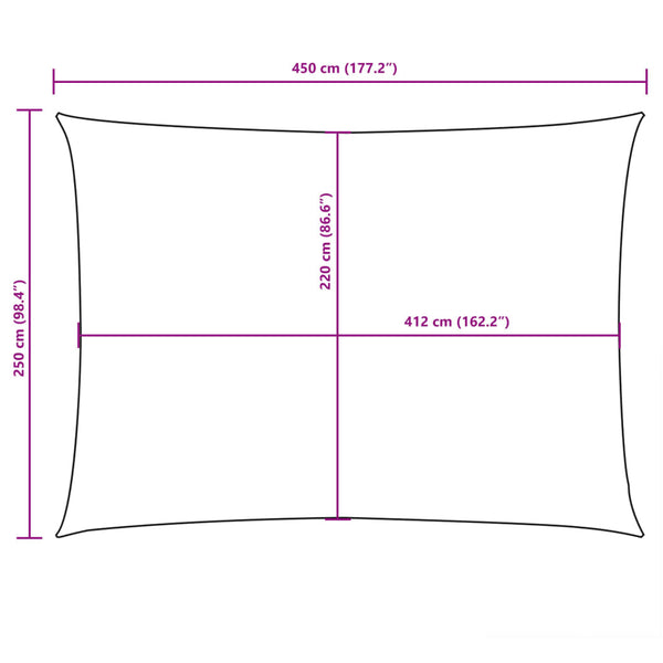 Sonnensegel Oxford-Gewebe Rechteckig 2,5x4,5 m Rot