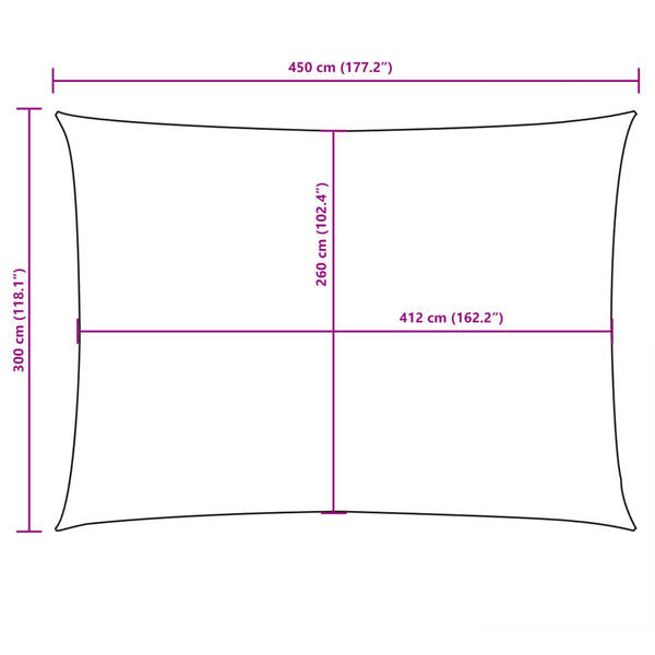 Sonnensegel Oxford-Gewebe Rechteckig 3x4,5 m Rot