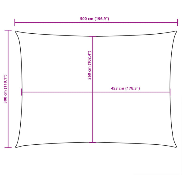 Sonnensegel Oxford-Gewebe Rechteckig 3x6 m Rot