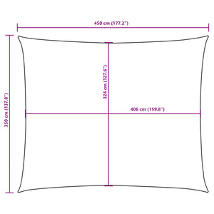 Sonnensegel Oxford-Gewebe Rechteckig 3,5x4,5 m Rot