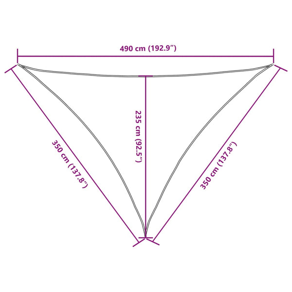 Sonnensegel Oxford-Gewebe Dreieckig 3,5x3,5x4,9 m Rot