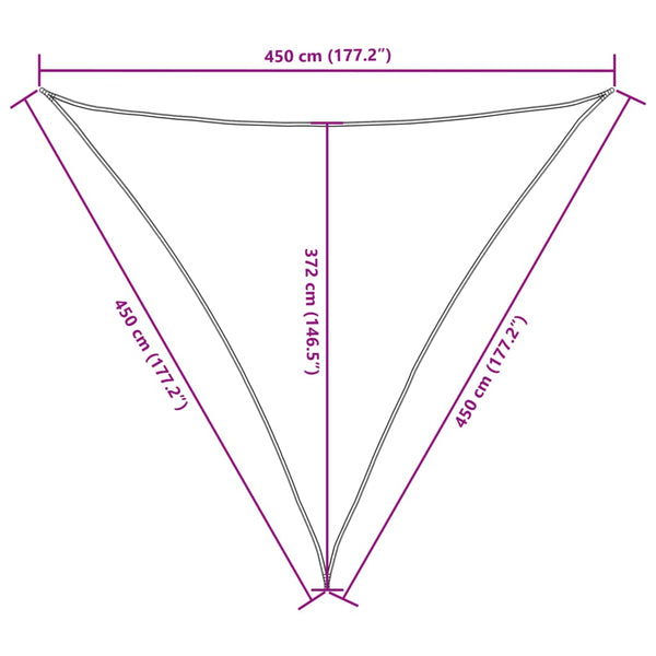 Sonnensegel Oxford-Gewebe Dreieckig 4,5x4,5x4,5 m Rot