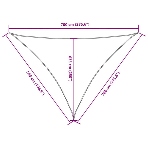 Sonnensegel Oxford-Gewebe Dreieckig 5x7x7 m Rot