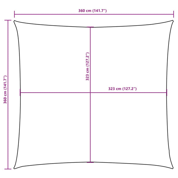 Sonnensegel Oxford-Gewebe Quadratisch 3,6x3,6 m Orange