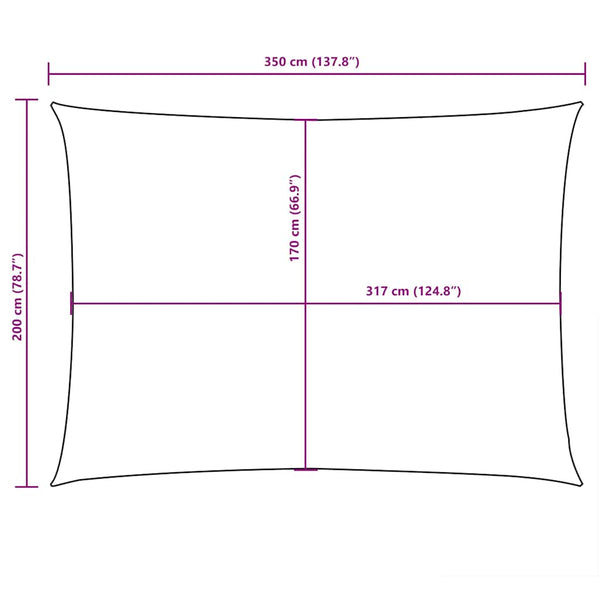 Sonnensegel Oxford-Gewebe Rechteckig 2x3,5 m Orange