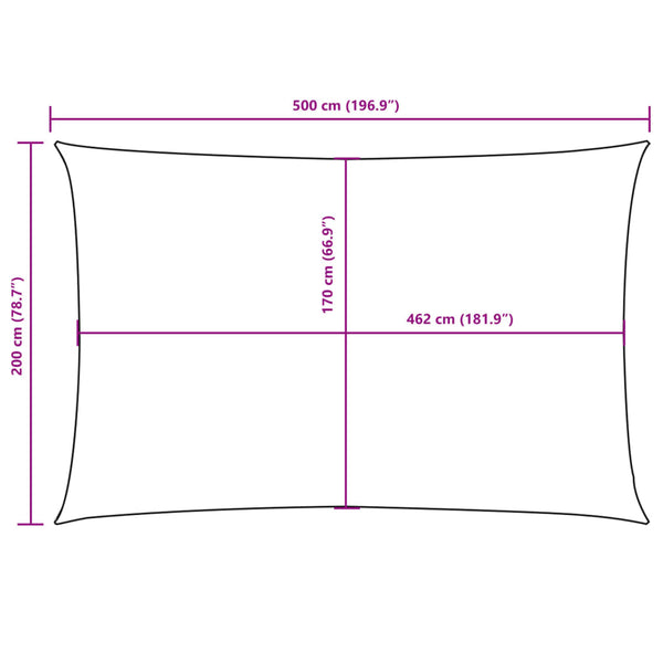 Sonnensegel Oxford-Gewebe Rechteckig 2x5 m Orange