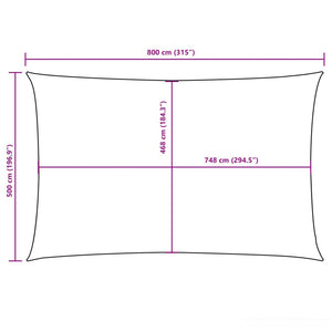 Sonnensegel Oxford-Gewebe Rechteckig 5x8 m Orange