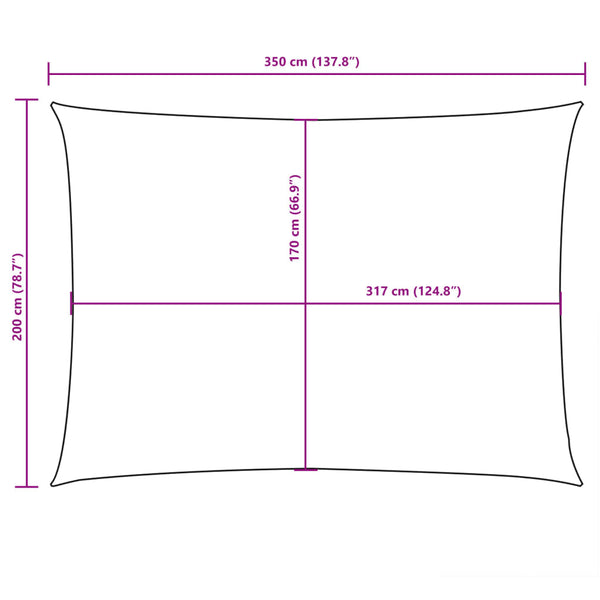 Sonnensegel Oxford-Gewebe Rechteckig 2x3,5 m Schwarz